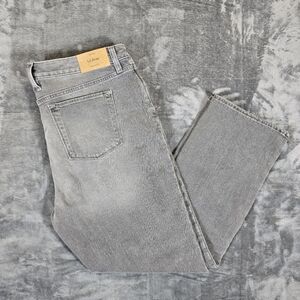 LL Bean Plaid Lined Jeans Favorite Fit Size 16 Petite New NWT Gray